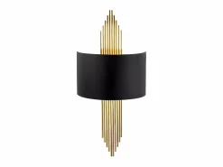 OZAIA Aplique Para Pared|Aplique de metal - lámpara Ancho 22 x Alt. 75 cm - Negro y dorado - SANGARIUS