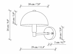 OZAIA Aplique de pared con forma de seta en metal efecto latón - A. 29 x D. 20 cm - ELDO Dorado Hot