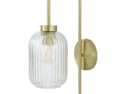 OZAIA Aplique Para Pared|Aplique de pared de metal y cristal acanalado - An. 25 x Al. 41 cm - - LOUXOR