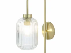 OZAIA Aplique Para Pared|Aplique de pared de metal y cristal acanalado - An. 25 x Al. 41 cm - - LOUXOR