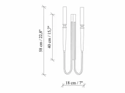 OZAIA Aplique Para Pared|Aplique de pared estilo candelabro en metal - Dorado y negro - Alt. 58 cm - OVYLA