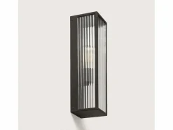 Ledkia Aplique de Pared Exterior Metal y Cristal Taiga Negro Sale