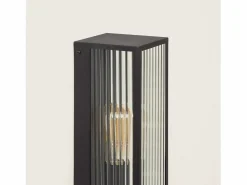 Ledkia Aplique de Pared Exterior Metal y Cristal Taiga Negro Sale