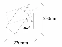Concept-Usine Aplique Para Pared|Aplique de pared orientable acabado en oro ALICE - Diseño moderno y elegante