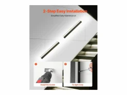 Iluminación Exterior|Aplique de Pared SucceBuy Exterior, 11 W, Iluminación Exterior de Pared, Lote de 2, Apliques de Pared Modernos LED 60 cm, Ajustable 2700 K-6000 K, Estanco IP65