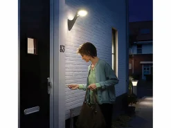 Aplique LED solar de pared 1000 lm Twilight + PIR Negro Clearance
