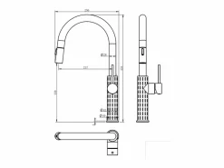 Essebagno Grifo De Cocina|Architek mezclador de fregadero con rociador extraíble oro cepillado