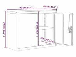Archivador antracita 90x40x70 cm acero Marru00f3n Online