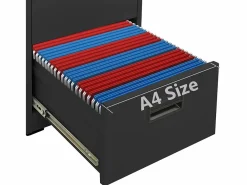 Archivador Antracita 46x62x102,5 cm Acero Marru00f3n Best