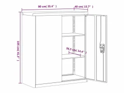 Archivador antracita 90x40x105 cm acero^ Best