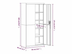 Archivador antracita 90x40x180 cm Acero^ Sale