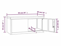 Archivador antracita 90x40x40 cm acero Marru00f3n