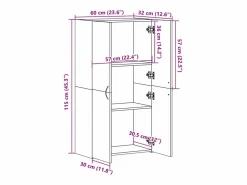 Archivador 60x32x115 cm madera contrachapada^