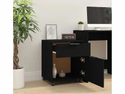 Archivador con ruedas madera contrachapada 45x38x54 cm ES895519 Negro Clearance