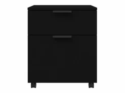 Archivador con ruedas madera contrachapada 45x38x54 cm ES895519 Negro Clearance