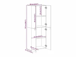 Archivador Sonoma 60x32x153cm madera de ingeniería Gris Sale