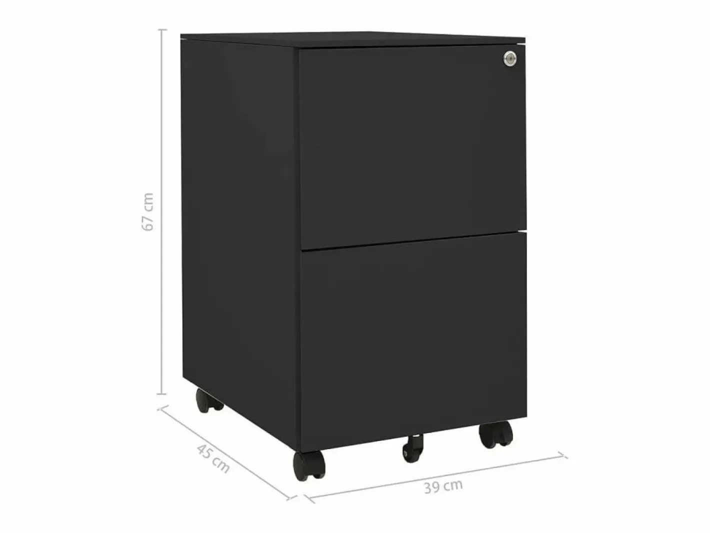 Archivador móvil Antracita 39x45x67 cm Acero Marru00f3n Sale