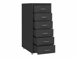 Archivador Móvil Antracita 28x41x69 cm Metal Marru00f3n Clearance