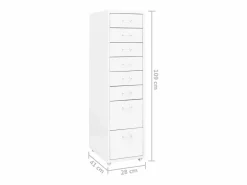 Archivador Móvil 28x41x109 cm Metal Blanco Outlet