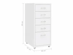 Archivador móvil 28x41x69 cm Metal Blanco New