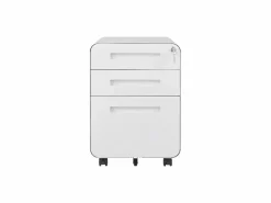 Archivador móvil con 3 cajones, de metal, con cerradura, con ruedas, (46x40x58 cm) Blanco Clearance