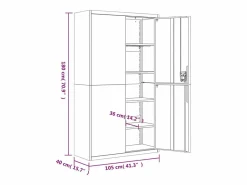 Archivador 105x40x180 cm acero Negro Best