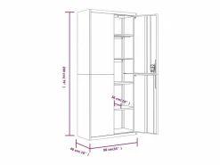 Archivador 90x40x200 cm acero^
