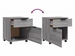 vidaxl Cajonera De Escritorio|Archivador ruedas madera contrachapada Sonoma 45x38x54 cm