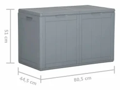 Arcón de jardín 180 L PP aspecto madera^ Outlet