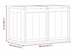 Arcón de jardín 180 L PP aspecto madera^ Outlet