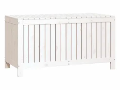 Arcón de jardín 121x55x64 cm Madera de pino Blanco New