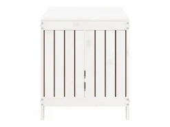 Arcón de jardín 121x55x64 cm Madera de pino Blanco New