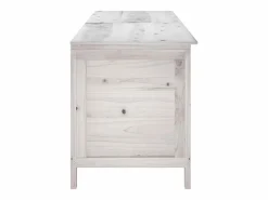 vidaxl Arcón de jardín madera maciza abeto 198,5x50x56,5 cm Blanco New