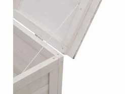 vidaxl Arcón de jardín madera maciza abeto 198,5x50x56,5 cm Blanco New
