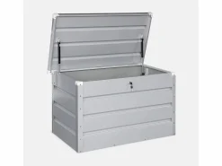 Sweeek Baúl De Jardín|Arcón de jardín metálico de 285l gris aluminio