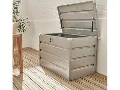 Sweeek Baúl De Jardín|Arcón de jardín metálico de 285l gris aluminio