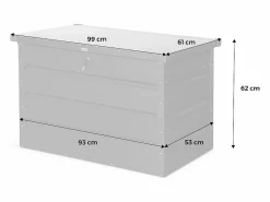 Sweeek Baúl De Jardín|Arcón de jardín metálico de 285l gris aluminio