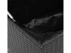 Arcón de jardín 220x50x58 cm resina tejida Negro Sale