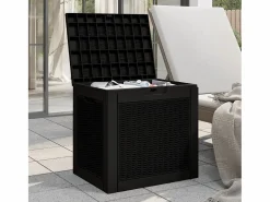 Arcón de jardín 55,5x43x53 cm polipropileno Negro Best