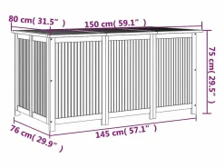 Armario De Jardín|Arcón de jardín 150x80x75 cm madera maciza de acacia