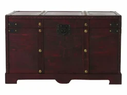 MCW Arcón de madera Antibes aspecto antiguo angular, angular Marru00f3n New