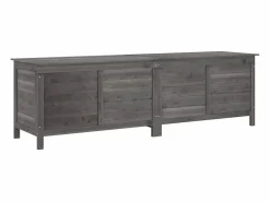 vidaxl Arcón jardín madera maciza abeto 198,5x50x56,5cm Gris antracita New