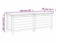 Arcón jardín madera maciza abeto 150x50x56,5 cm^vidaxl Discount