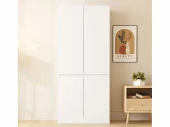 Muebles Niño|Armario 70 × 40 × 170 cm - modelo de doble puerta con amplios compartimentos de almacenamiento -