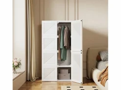 Muebles Niño|Armario - con 8 compartimentos y 6 puertas transparentes - armario plegable multifuncional con barra para colgar - 69 x 136 x 50 cm
