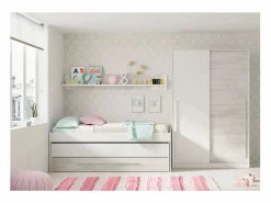 Loungitude Armario 2 puertas correderas aglomerado 200x120x50cm Blanco New