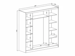 Armario 2 puertas correderas con espejo An200 cm - OCHIRA^Vente-unique Hot