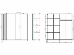 Vente-unique Armario 2 puertas correderas con espejo L200 cm color y natural - CALELA Negro Best