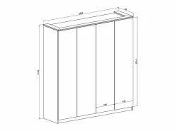 Armario 4 puertas L200 cm en color y dorado - VUKIA de Pascal Morabito^Vente-unique Discount