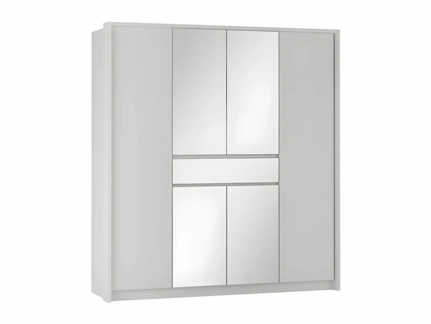 Vente-unique Armario|Armario 6 puertas y 1 cajón con espejo 200 cm color ZADIA